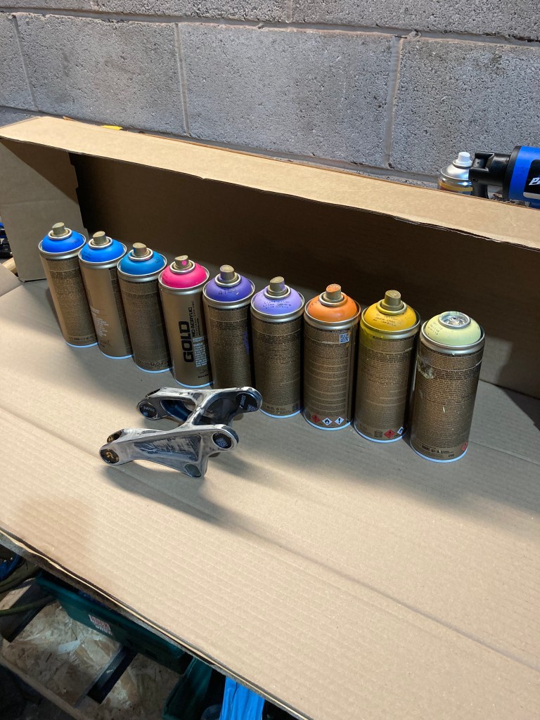 The selection of colours used, plus black for splatter and decals